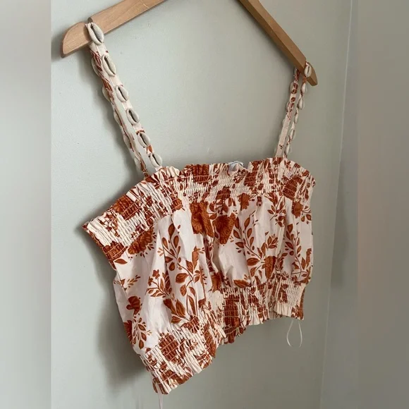 Anthropologie BAILEY /44 Floral Cropped Top with Seashell Straps size large - Picture 6 of 10